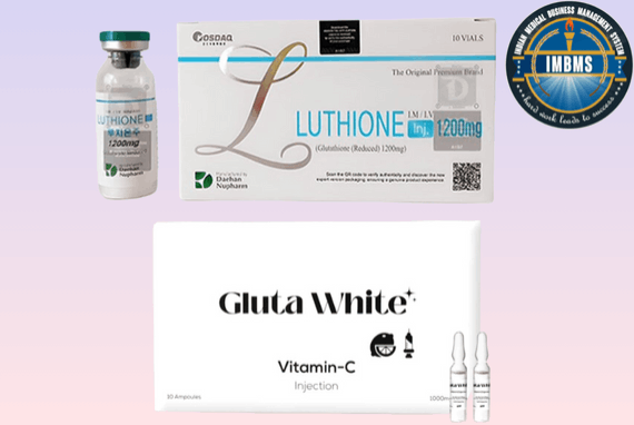 Luthione 1200mg glutathione reduced with gluta white vitamin c injection