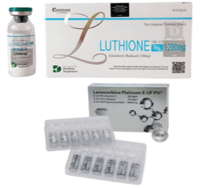 Luthione glutathione with laroscorbine platinum injection