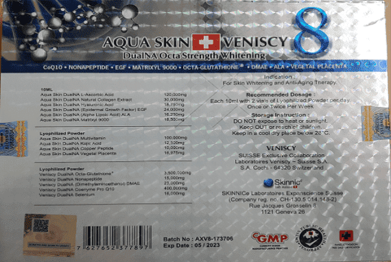 Aqua Veniscy 8 DualNa Octa Strength 10 Sessions Skin Whitening Injection