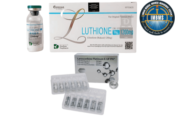 Luthione glutathione with laroscorbine platinum injection