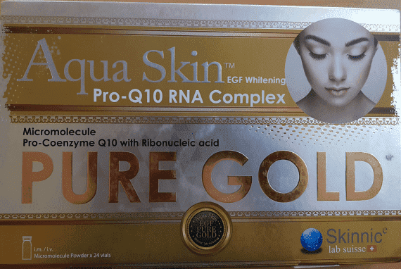 Aqua Skin Pro Q10 RNA Complex Pure Gold Glutathione Skin Whitening 24 Sessions Injection