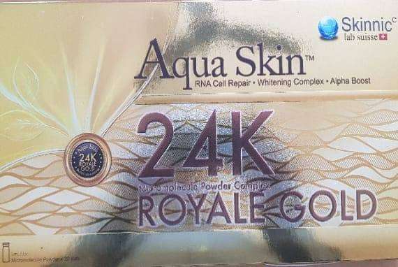 Aqua Skin  24K Royale Gold Glutathione Skin Whitening 10 Sessions Injection