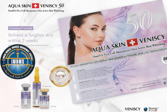 Aqua skin veniscy 50 dualna pico cell absorption ultra active skin whitening injection