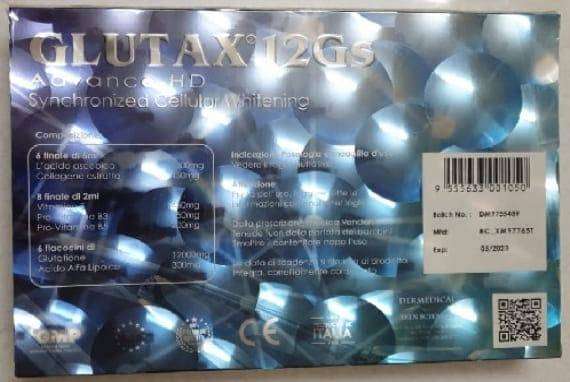 GLUTAX 12Gs Advance HD Synchronized Cellular 6 Sessions Glutathione Skin Whitening Injection