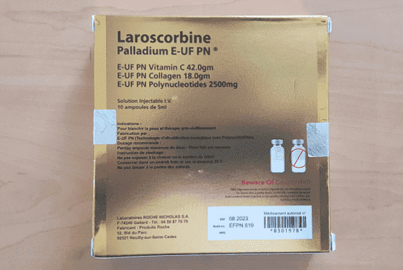 Laroscorbine Palladium E UF PN Vitamin C Collagen 10 Sessions Injection