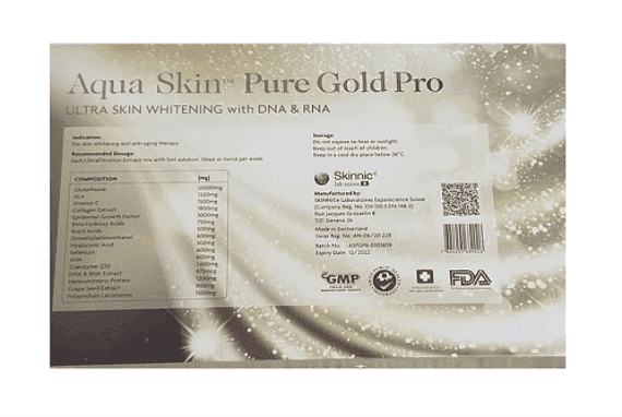 Aqua Skin Pure Gold Pro Ultra Skin Whitening 30 Sessions Injection