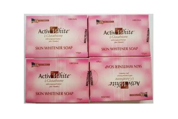 Active White L Glutathione Skin Whitener Soap Pack of 4