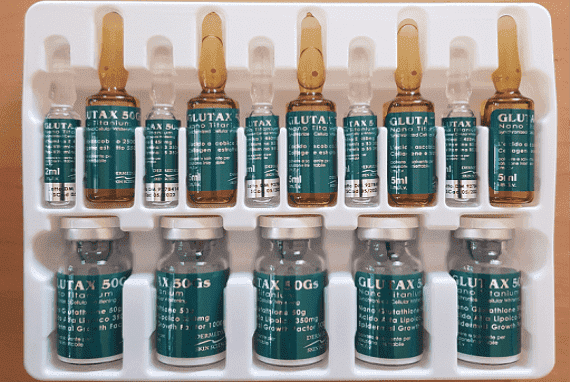 GLUTAX 50GS Nano Titanium Synchronized Cellular 10 Sessions Glutathione Skin Whitening Injection