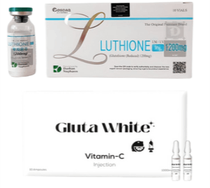 Luthione glutathione reduced with gluta white vitamin c