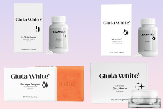 Gluta white glutathione cream vitamin c capsules papaya soap combo