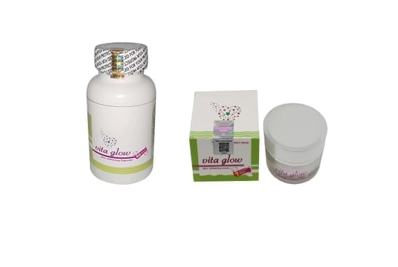 Vita Glow Glutathione Skin Whitening Night Cream and Capsules