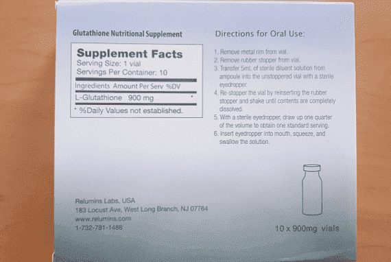 Relumins 1400mg Advance Glutathione 10 Sessions Injection