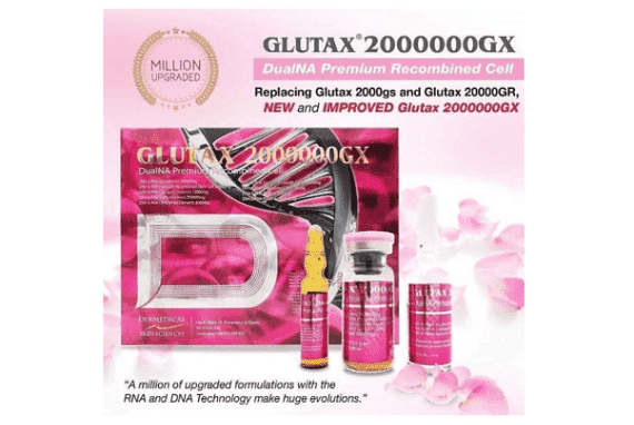 Glutax 2000000GX DualNA Premium Recombined Cell 10 Sessions Glutathione Skin Whitening Injection