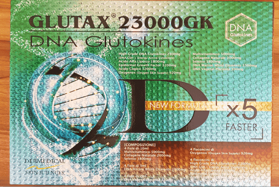 Glutax 23000GK DNA Glutokines Skin Whitening 4 Sessions Injection