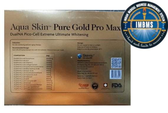 Aqua skin pure gold pro max skin whitening injection