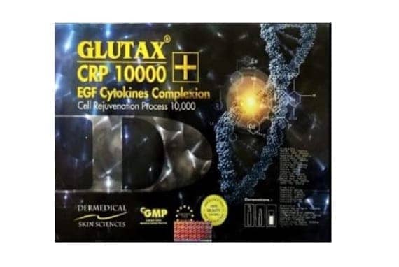 Glutax CRP 10000 Egf Cytokines Complexion Skin Whitening 6 Sessions Injection