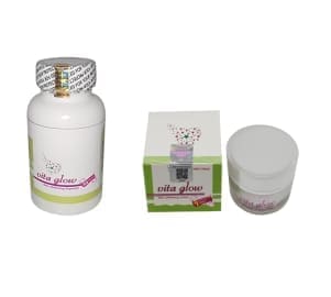 vita glow glutathione skin whitening night cream and capsules